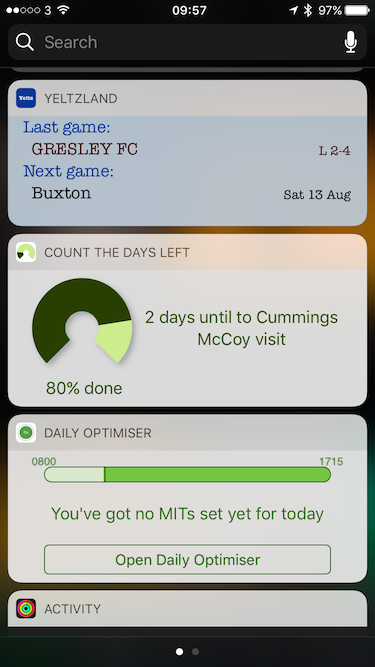 iOS10 Today widget