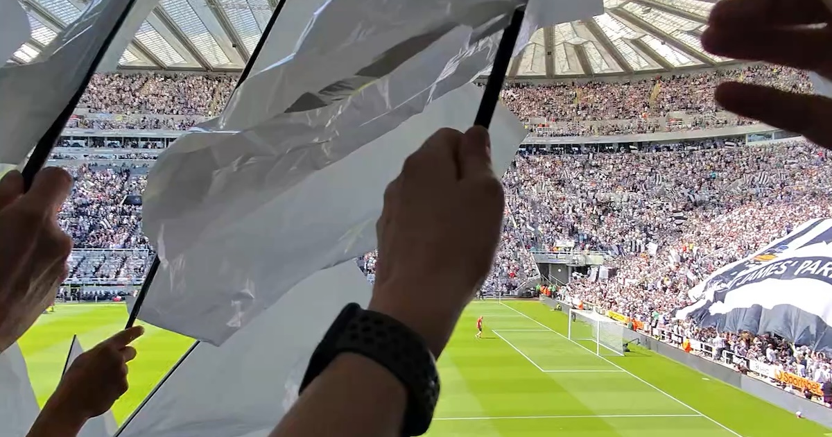 Before kickoff in the East Stand (TikTok)